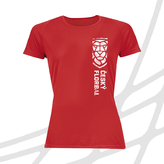 Tričko dámské svislé logo červené ČF